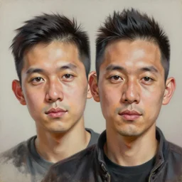Caricature portraits done of Hide the Pain Harold, realistic, hyperrealistic, very realistic, highly detailed, very detailed, extremely detailed, detailed, oil painting, digital art, trending on artstation