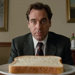 film still of steve buscemi made out of bread in the life aquatic, 4 k