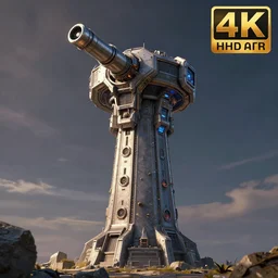 protoss photon cannon tower beautiful art uhd 4 k, artstation, hdr, 4 k, incredible detail, cinematic lighting, unreal engine 5