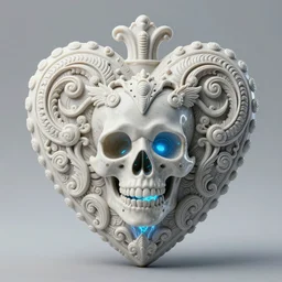 3 d ornate carved water heart, sigma 5 0 0 mm f / 5. beautiful intricate highly detailed quetzalcoatl skull. bioluminescent, plasma, lava, ice, water, wind, creature, thunderstorm! artwork by tooth wu and wlop and beeple and greg rutkowski, 8 k trending on artstation