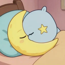 sleepy moon face from cartoon 1950