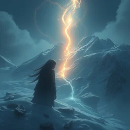 a fantastic hyperdetailed 3 d matte painting of a stream of energy comes out of the soul of a dying girl on an under arctic dramatic lighting moonlight art by krenz cushart and wenjun lin