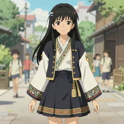 a beautiful young feminine link from botw gravure model, wearing elegant japanese mayan street fashion school girl outfit with elegant mayan pattern and native style, sleek aztec street fashion, jrpg, perfect anime face, gapmoe yandere grimdark, trending on pixiv fanbox, painted by greg rutkowski makoto shinkai takashi takeuchi studio ghibli, akihiko yoshida