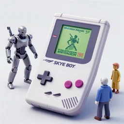 Skynet from Terminator is running on gameboy hardware, scene from the Pokemon Terminator Film 1988,