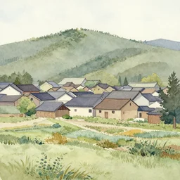 watercolor of chuncheon by charles e. burchfield