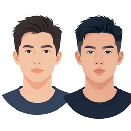 2 d character design, a asian male, vector art, digital art, portrait, 4 k, 8 k, sharp focus, smooth, illustration, concept art