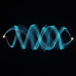 glowing Lorenz system, single line, LED time-lapse photography of a strange attractor