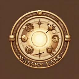 retro steampunk light circle by wassily kandinsky logo in browns