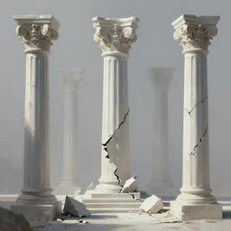 beautiful digital mystical painting of broken pillars and pedestals fantasy gothic by greg rutkowki artstation