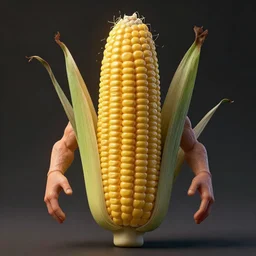hyperrealistic dslr film still of a corn cob with realistic proportional human appendages, stunning 8 k octane comprehensive 3 d render, inspired by istvan sandorfi & greg rutkowski & unreal engine, perfect symmetry, dim volumetric cinematic lighting, extremely hyper - detailed, incredibly real lifelike attributes & flesh texture, intricate, masterpiece, artstation, stunning