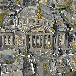 Bolshoi Theater, Moscow in ruins post-nuclear war in Fallout 4, in game screenshot