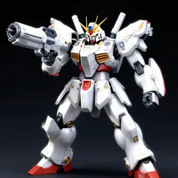 armored knight mecha aiming bulky white laser rifle, by issei hyouju