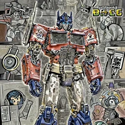 the notorious b. i. g. as a transformer optimus prime, shaded lighting poster by magali villeneuve, artgerm, jeremy lipkin and michael garmash, rob rey and kentaro miura style, trending on art station
