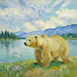Big bear lake California drawn by Vincent van Gogh, 8k