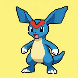 pixel art of porygon from pokemon