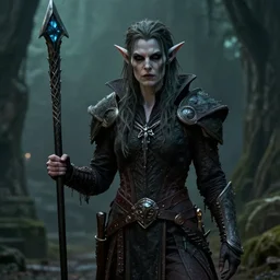 Norman Bates as a Void Elf Rogue in a World of Warcraft movie. Cinematic Still.