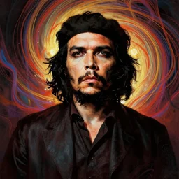 full face epic portrait of che guevara, victorian gothic succubus, matte painting concept art, midjourney, beautifully backlit, swirly vibrant color lines, majestic, cinematic aesthetic octane render, 8 k hd resolution, by ilya kuvshinov, artgerm, darius zawadzki and zdizslaw beksinski