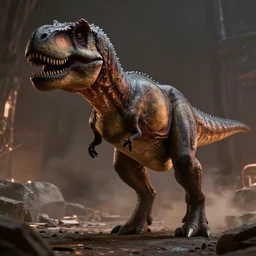 a t - rex in star wars, movie still frame, hd, remastered, cinematic lighting