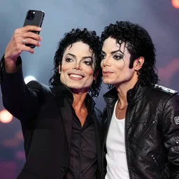 micheal jackson taking a selfie with rick astley