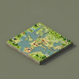 stone, isometric view, isometric map by sid meier's civilization vi, by craig mullins by jakub rozalski