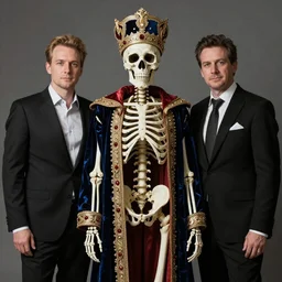 portrait of a skeleton dressed in royal maximalist clothing, by donato giancola and nikolay makovsky.