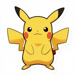 cute miss mascot pikachu pikachu pikachu super hero sticker art, cronobreaker, beeple game icon