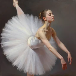 beautiful aesthetic inspirational digital oil painting of a close - up ballerina, by greg rutkowski, ultra detailed, fine details, trending on artstation, volumetric light.