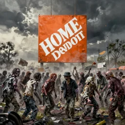 home depot zombie hoards painted by david friedrich
