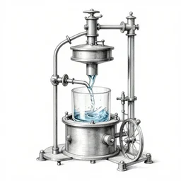 davinci schematic of an intricate machine that turns water into wine, 8 k