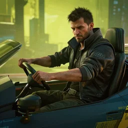 Adam driver as a character in cyberpunk 2077