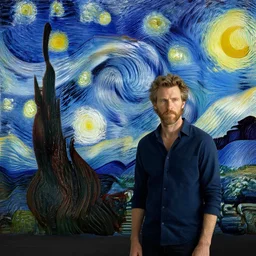 van goghs starry night in the style of dan mumford