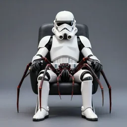 spider sitting in chair, star wars movie still