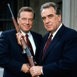 rudy giuliani as lee harvey oswald holding a rifle