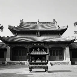 chinese temple, award winning black and white photography