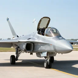 pilot getting out of fighter jet