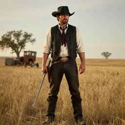 red dead redemption in the style of stevan dohanos
