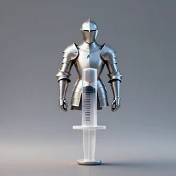 a suit of armor shaped like a medical syringe needle, digital art, 4k, trending on artstation