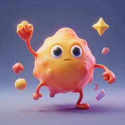 a blob doing magic, octane render, 3D, 8K