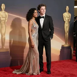 Picture of Tom Holland as Zendaya on the red carpet