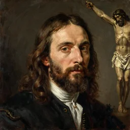 masterpiece painting of portrait of jacques chirac as jesus christ. by rembrandt
