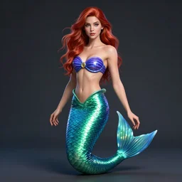 a beautiful mermaid, full body shot, portrait, fantasy, beautiful face, vivid colors, elegant, concept art, sharp focus, digital art, Hyper-realistic, 4K, Unreal Engine, Highly Detailed, HD, Dramatic Lighting by Brom, trending on Artstation