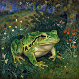 giant frog flower garden on hills by henri rousseau masterpiece shadows and highlights mucha beksinski