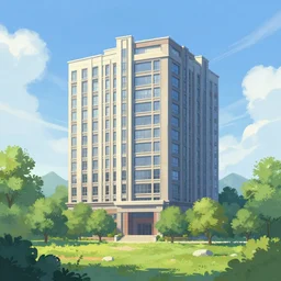 a building in a landscape, trending on deviantart