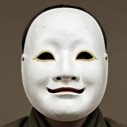 person wearing japanese mask mask, ww1 photo, grainy, high detail, high resolution,