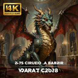 hyperrealist painting of a beautiful dragon in a victorian palace. by ciruelo cabral, fantasy art, photo realistic, dynamic lighting, artstation, poster, volumetric lighting, very detailed faces, 4 k, award winning