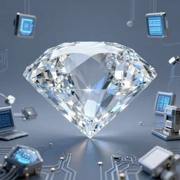 inside a dream of a diamond!!!!!!! ((((scattered with computer circuitry and led displays)))), water-cooling coolant, trending on artstation, digital art, octane render, ray-tracing, 4k desktop background