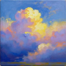 Magic of the Skies oil on a 16 x 16 canvas
