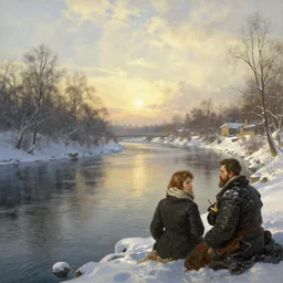 the river temarc in winter, sunlight study, art nouveau, by frederic edwin church and ( ( ( ( ( ( ( ( ivan aivazovsky ) ) ) ) ) ) ) ) and ( ( ( lisa frank ) ) ), 8 k, octane render