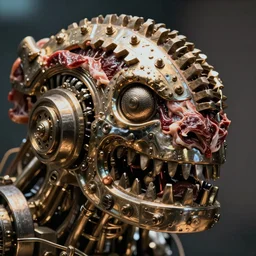 a close up of a machine made of teeth, meat machine, bio, concept art by giger, cgsociety, assemblage, greeble, grotesque