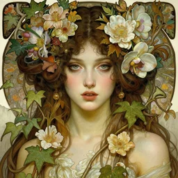 closeup portrait the platonic ideal of flowers and vines, poison ivy, beautiful succubus, intricate, hyperrealism, intense, dmt, artgerm, moebius, greg rutkowski, maxfield parrish, dan mumford, moebius, alphonse mucha